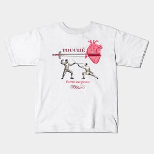 Fencing Touche Heart Kids T-Shirt